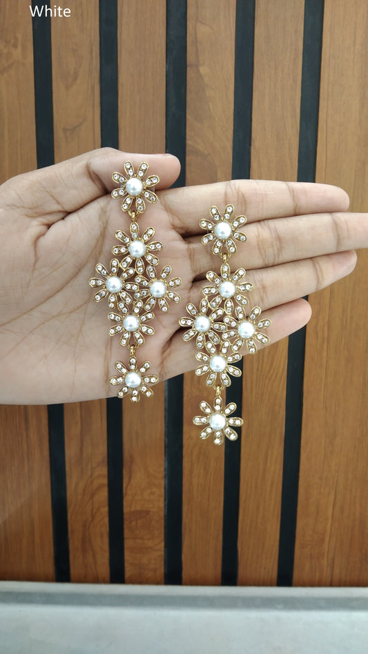 Indian Indowestern White Nimrat Earrings