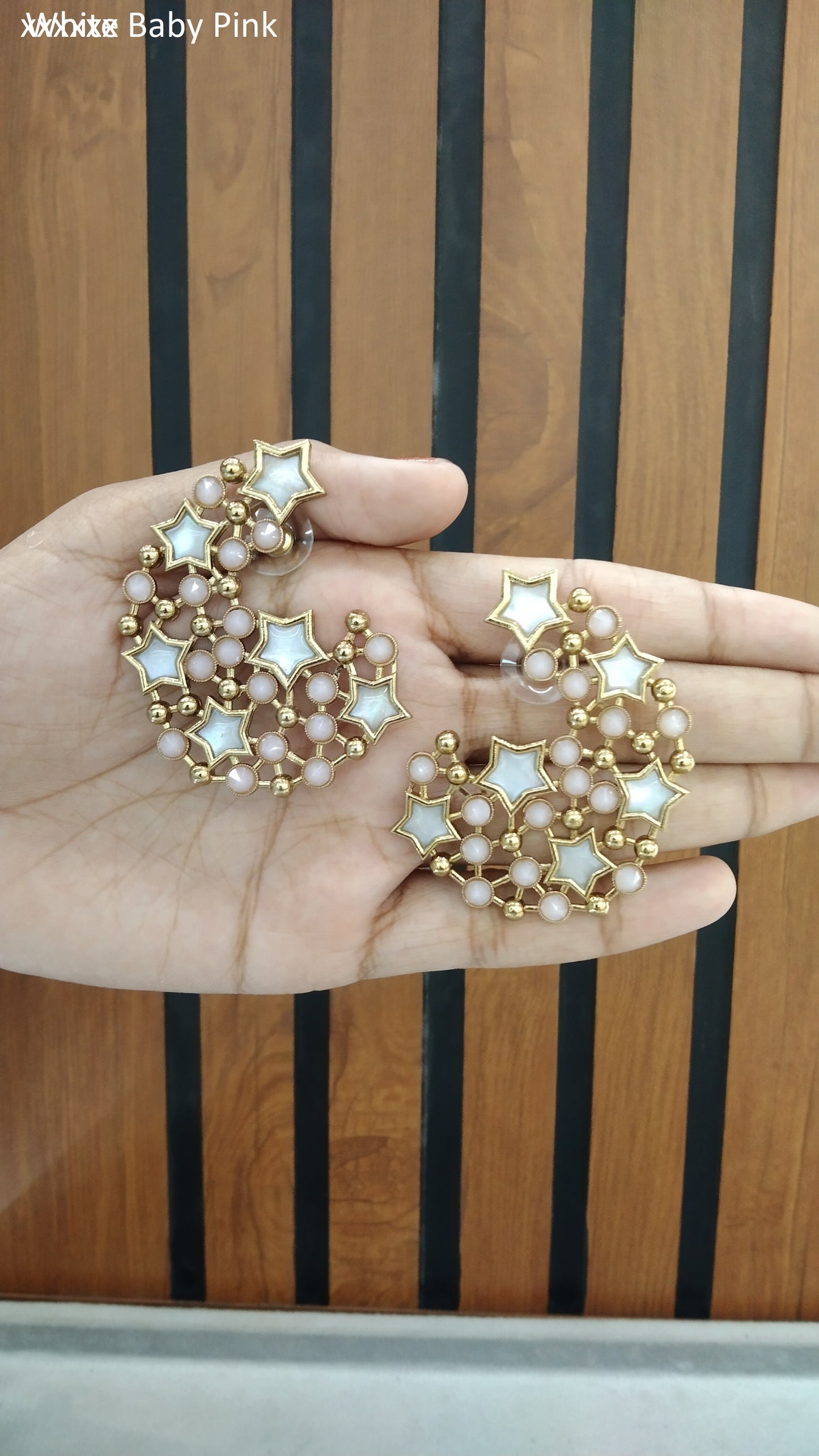 Indian Kundan baby pink Naaz Earrings