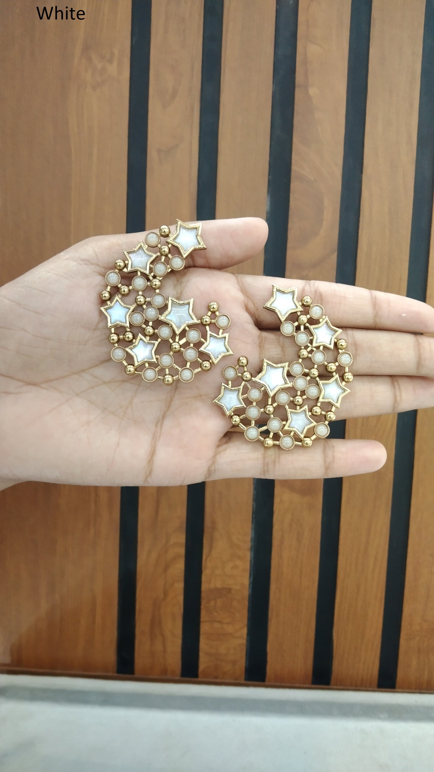 Indian Indowestern white Nimrat Earrings