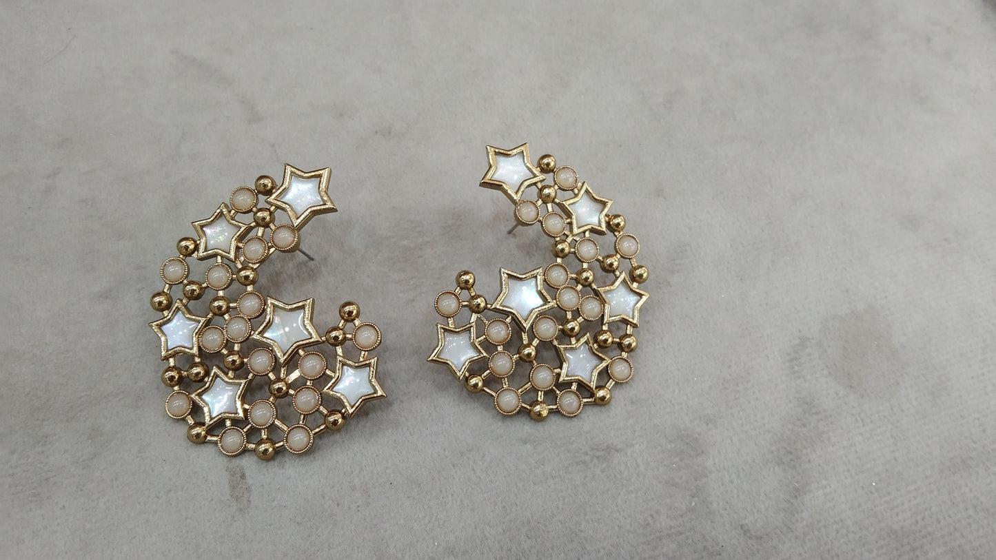 Indian Indowestern white Nimrat Earrings