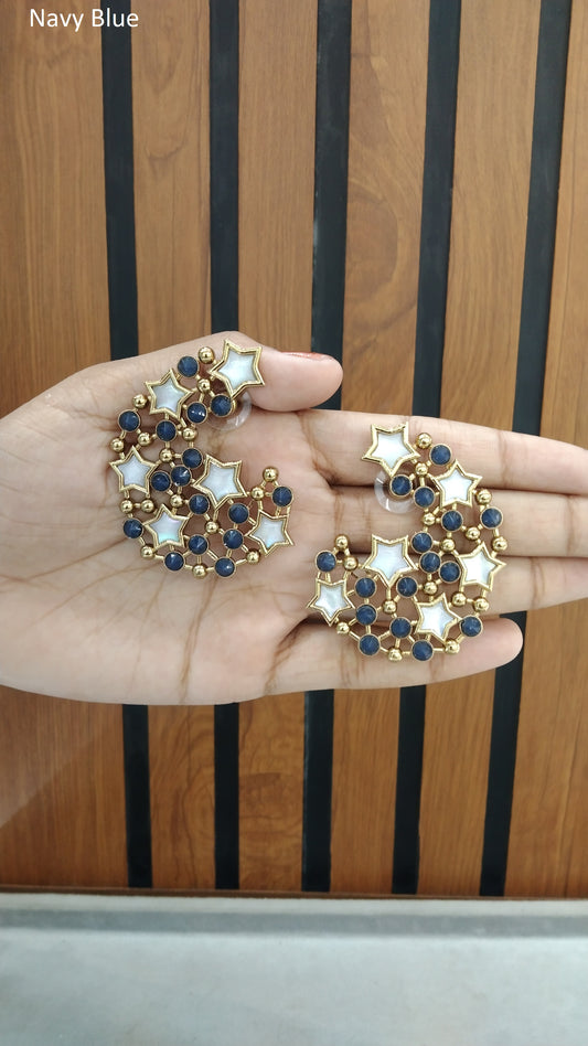 Indian Indowestern Navy blue Nimrat Earrings