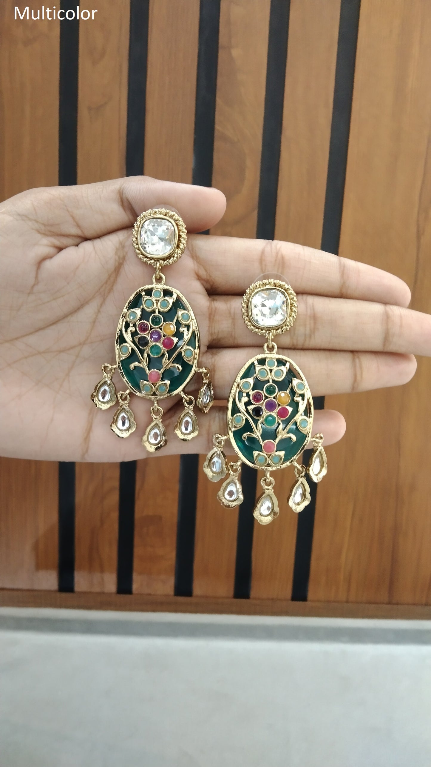 Indian Kundan Multicolor Naaz Earrings