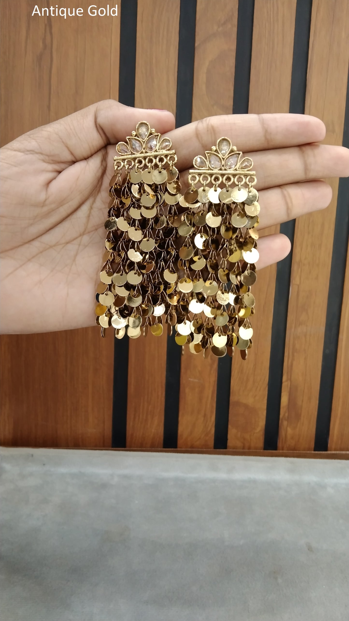 Antique Gold Indian Earrings Mehak Jewellery