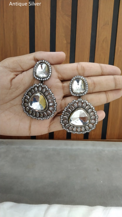 Antique Silver Indian Earrings Dilpreet Jewellery