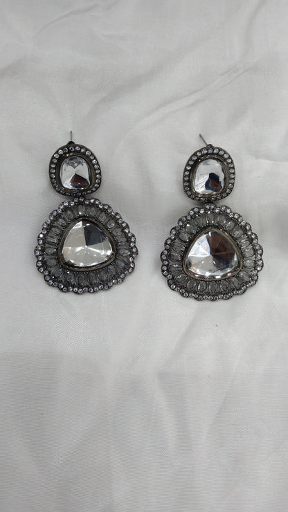 Antique Silver Indian Earrings Dilpreet Jewellery