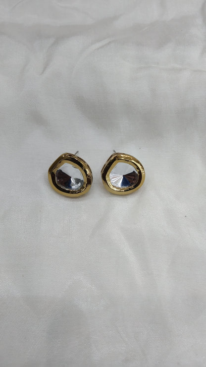 Gold White Indian Jewellery Studs/ Sharn Earrings