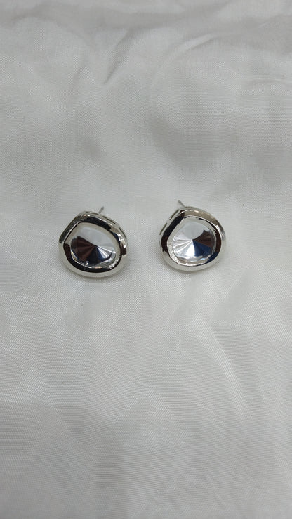 Silver White Indian Jewellery Studs/ Sharn Earrings