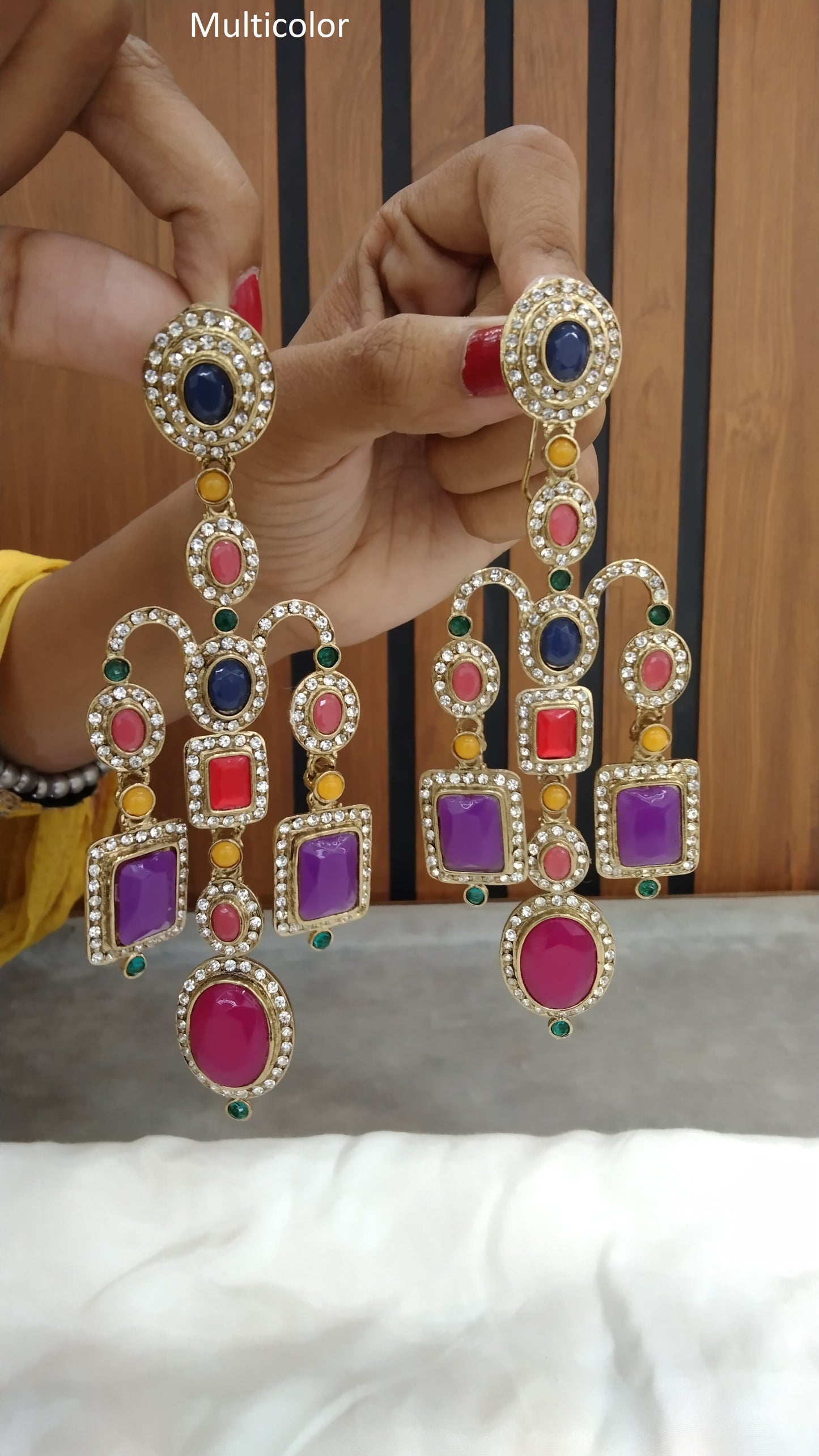 Multicolor Indian Earrings Amrit Jewellery