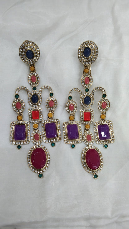 Multicolor Indian Earrings Amrit Jewellery