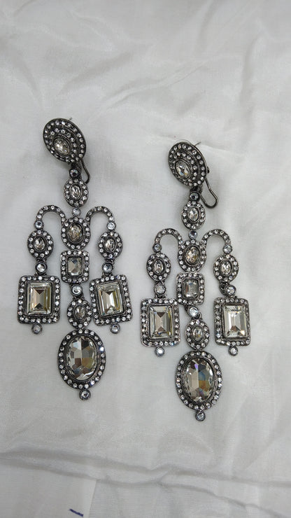 Antique Silver  Indian Earrings Amrit Jewellery