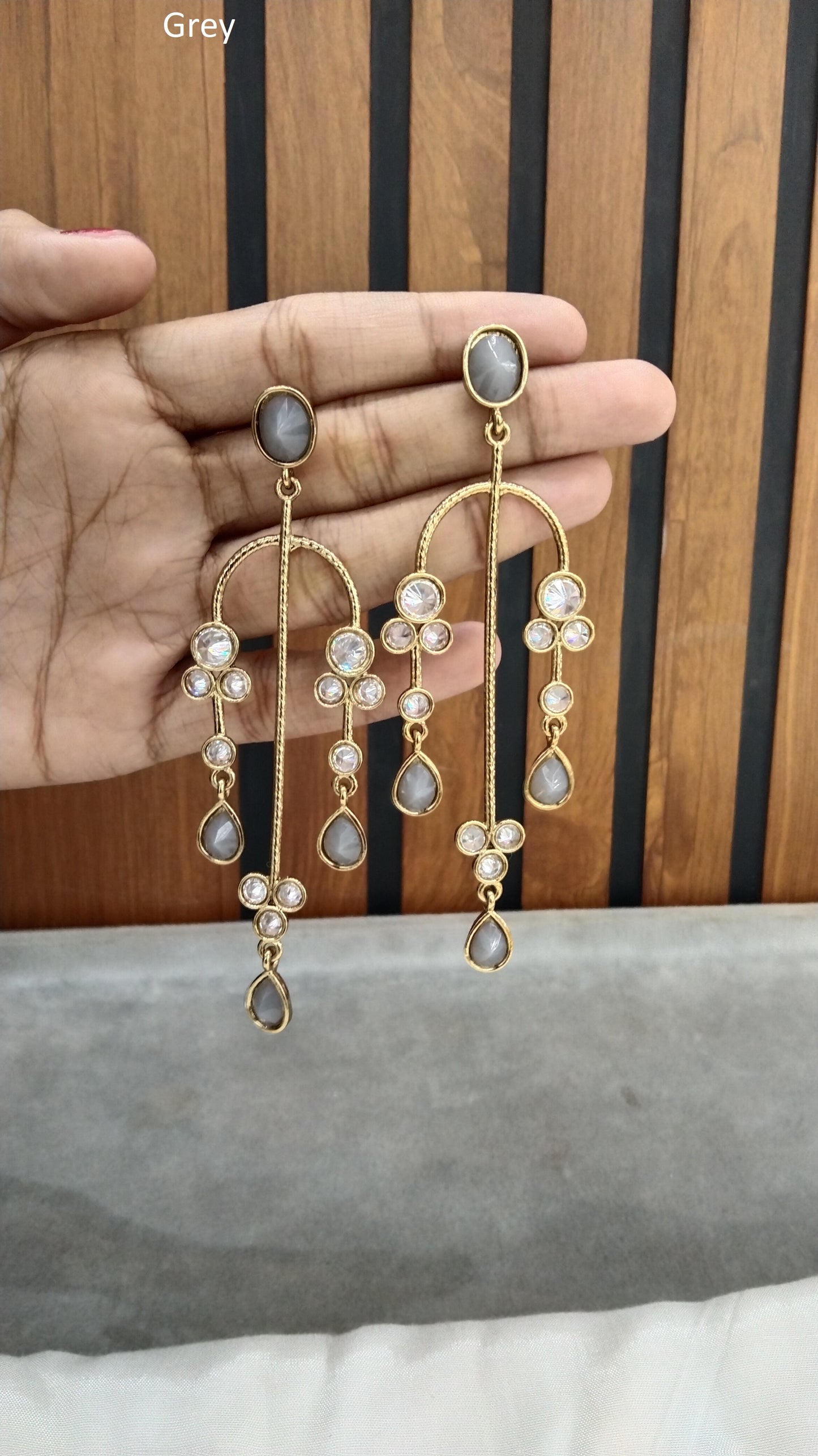 Indian Grey Mannu Earrings