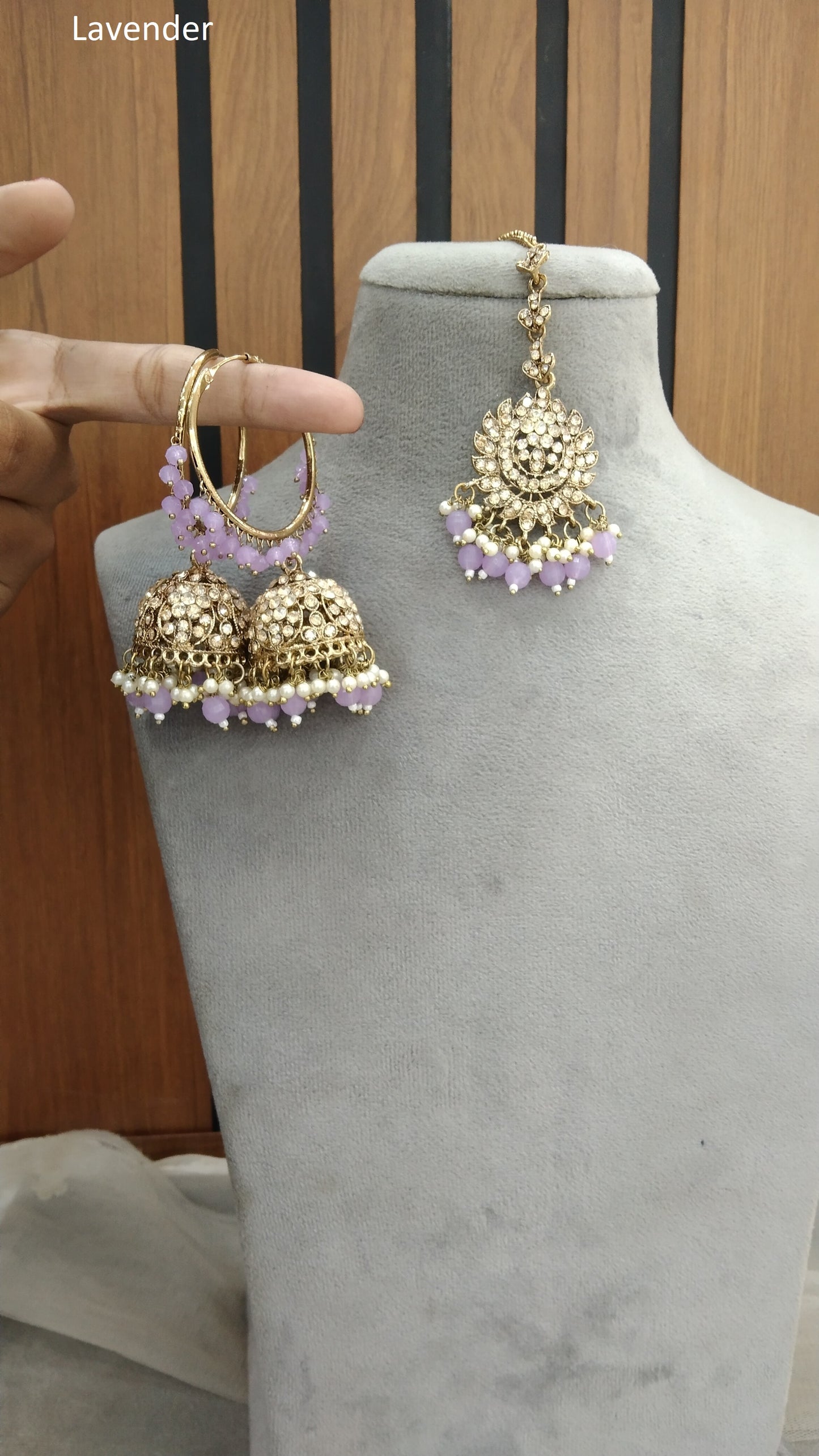 Jhumka Bali  Earrings/ Indian Lavender Jewellery Jhumka/Punjabi Balli Jhumki