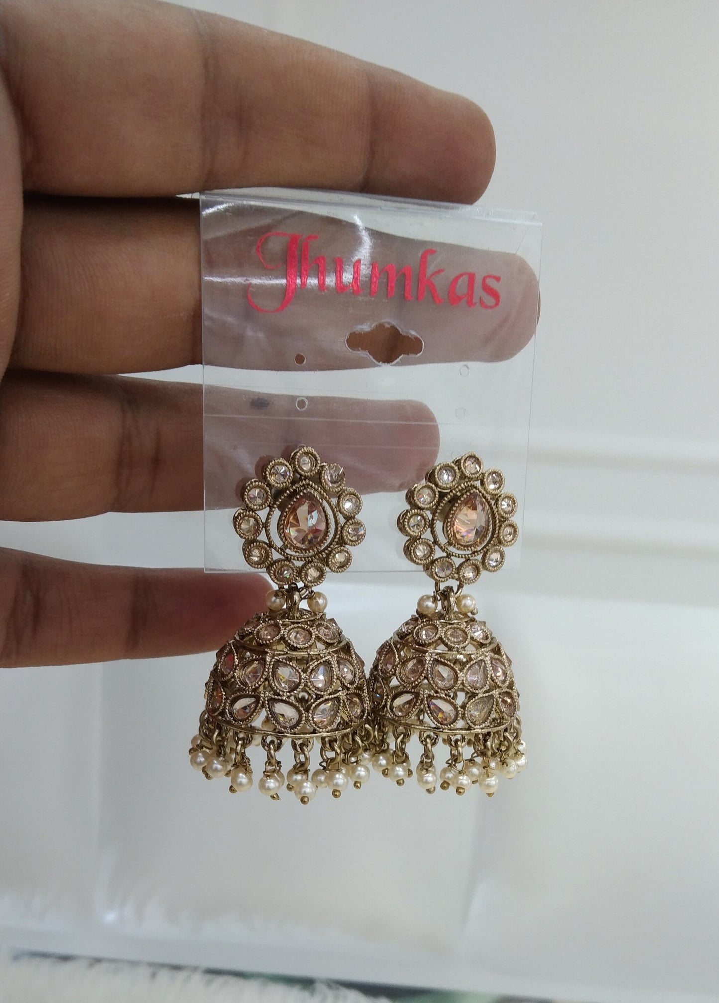 Jhumka Earrings/ Indian Antique Gold Jewellery Jhumka