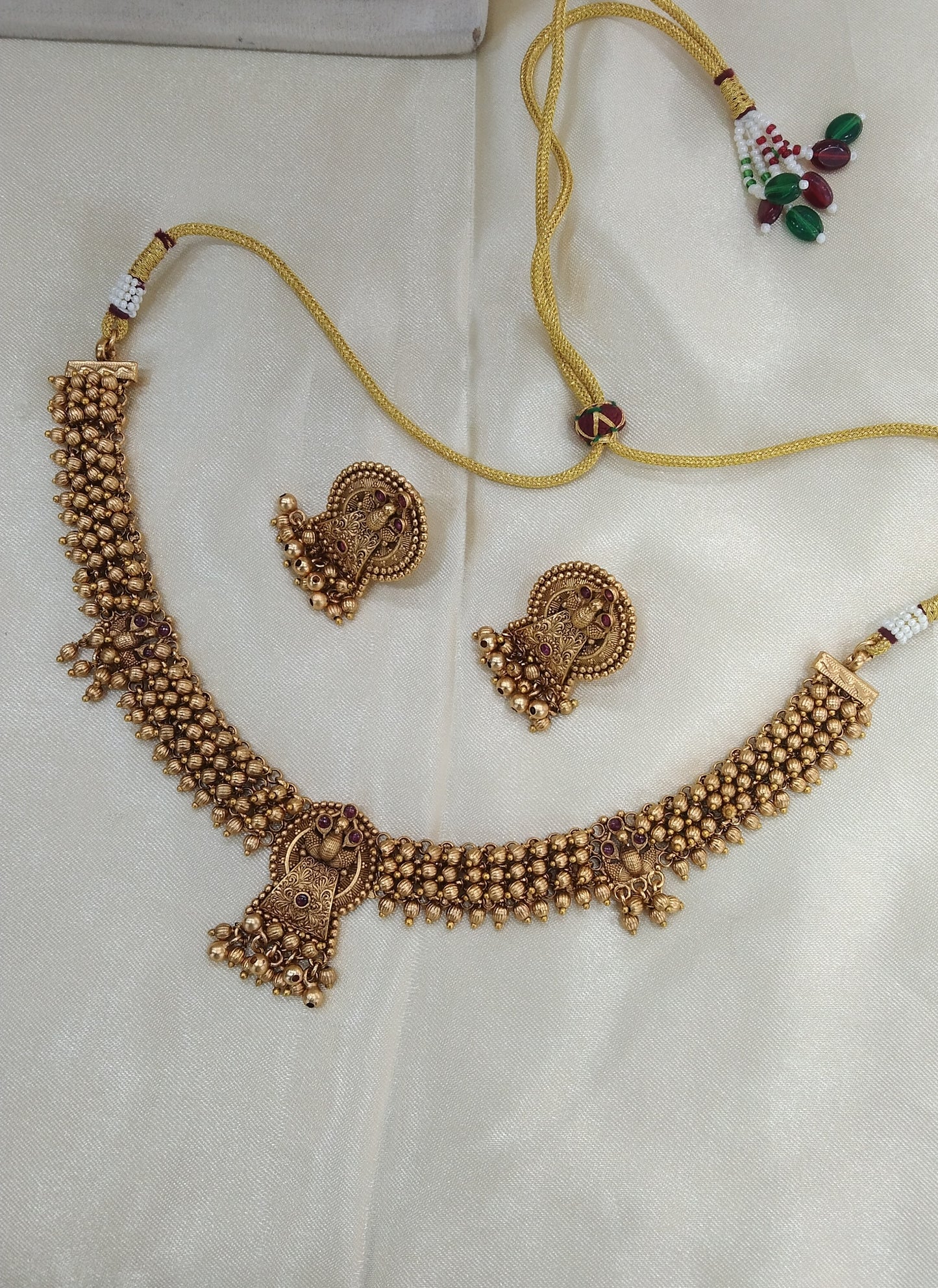 Gold polki necklace set Indian Nora Jewellery