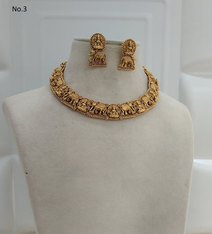 Gold polki necklace set Indian Nora Jewellery