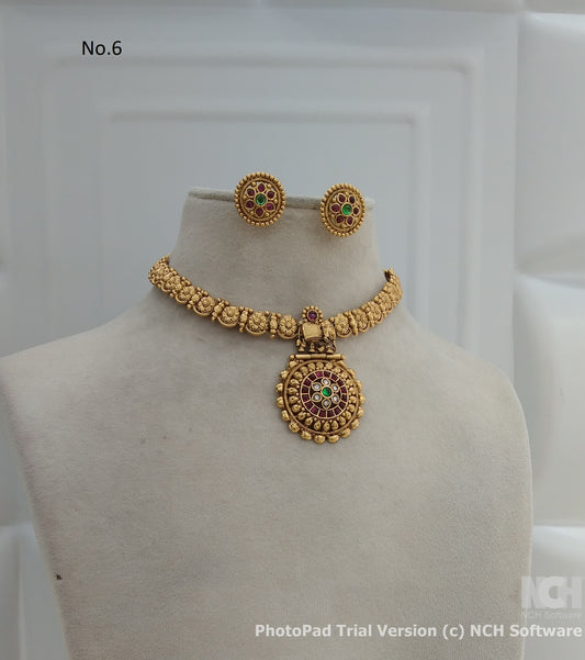 Gold polki necklace set Indian Nora Jewellery