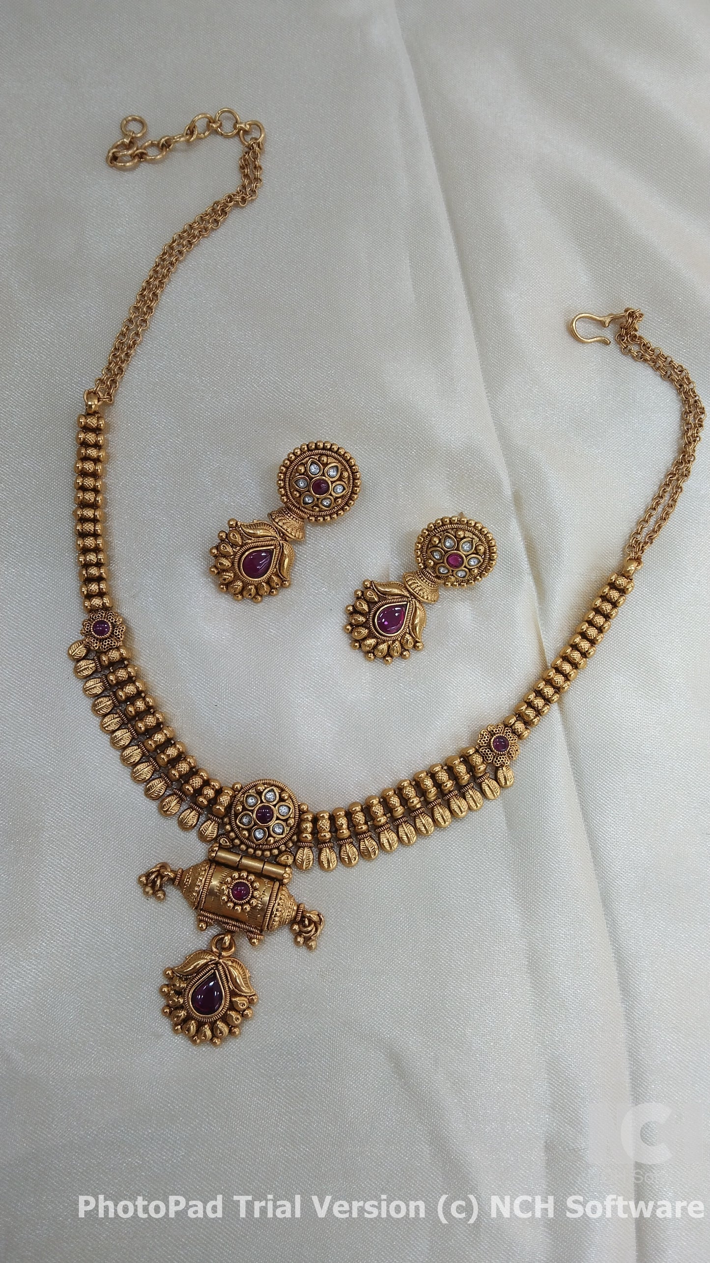 Gold polki necklace set Indian Nora Jewellery