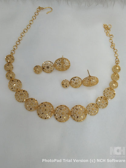 Indian Jewellery Necklace set/Gold finish 1 gram forming South Indian bridal gline Jewellery