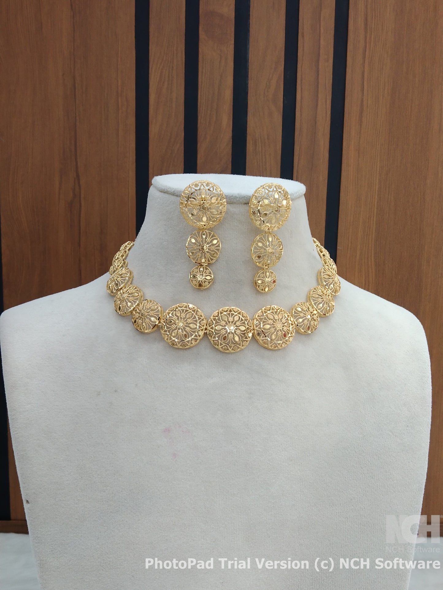 Indian Jewellery Necklace set/Gold finish 1 gram forming South Indian bridal gline Jewellery