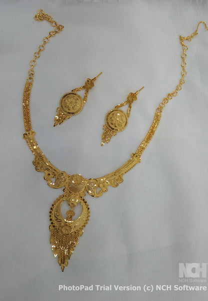 Indian Jewellery Necklace set/Gold finish 1 gram forming South Indian bridal gline Jewellery