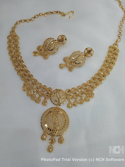 Indian Jewellery Necklace set/Gold finish 1 gram forming South Indian bridal gline Jewellery (Copy)