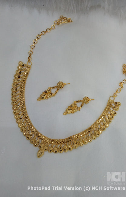 Indian Jewellery Necklace set/Gold finish 1 gram forming South Indian bridal gline Jewellery