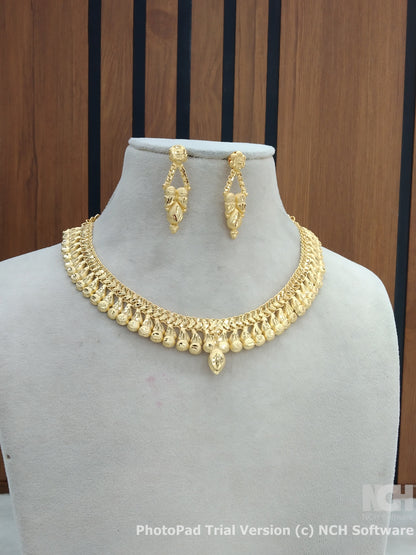 Indian Jewellery Necklace set/Gold finish 1 gram forming South Indian bridal gline Jewellery