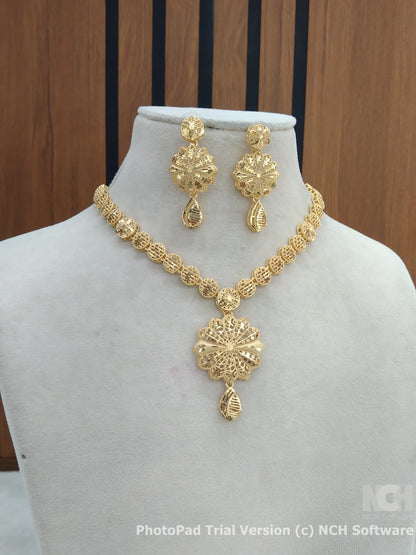 Indian Jewellery Necklace set/Gold finish 1 gram forming gline Jewellery