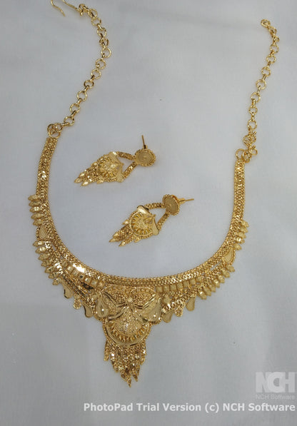 Indian Jewellery Necklace set/Gold finish 1 gram forming gline Jewellery