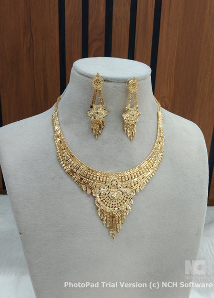 Indian Jewellery Necklace set/Gold finish 1 gram forming gline Jewellery