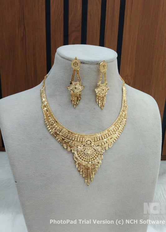 Indian Jewellery Necklace set/Gold finish 1 gram forming gline Jewellery