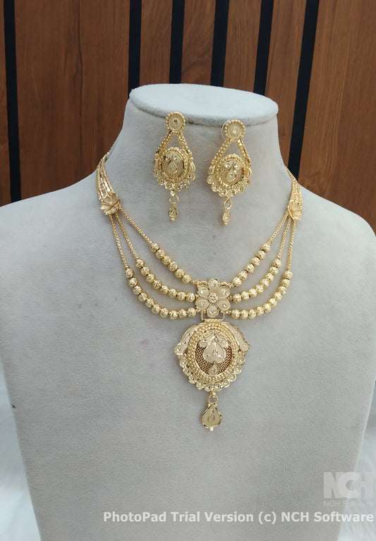 Indian Jewellery Necklace set/Gold finish 1 gram forming gline Jewellery