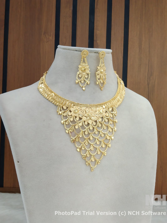 Indian Jewellery Necklace set/Gold finish 1 gram forming gline Jewellery