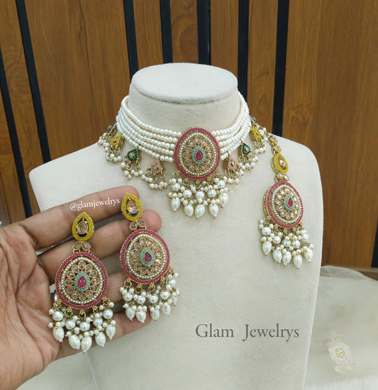 Multi color choker Set/ Indian choker raman Jewellery