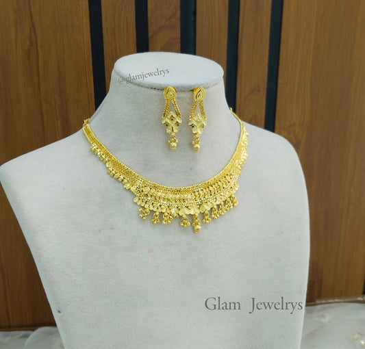 Indian Jewellery Necklace set/Gold finish 1 gram forming gline Jewellery