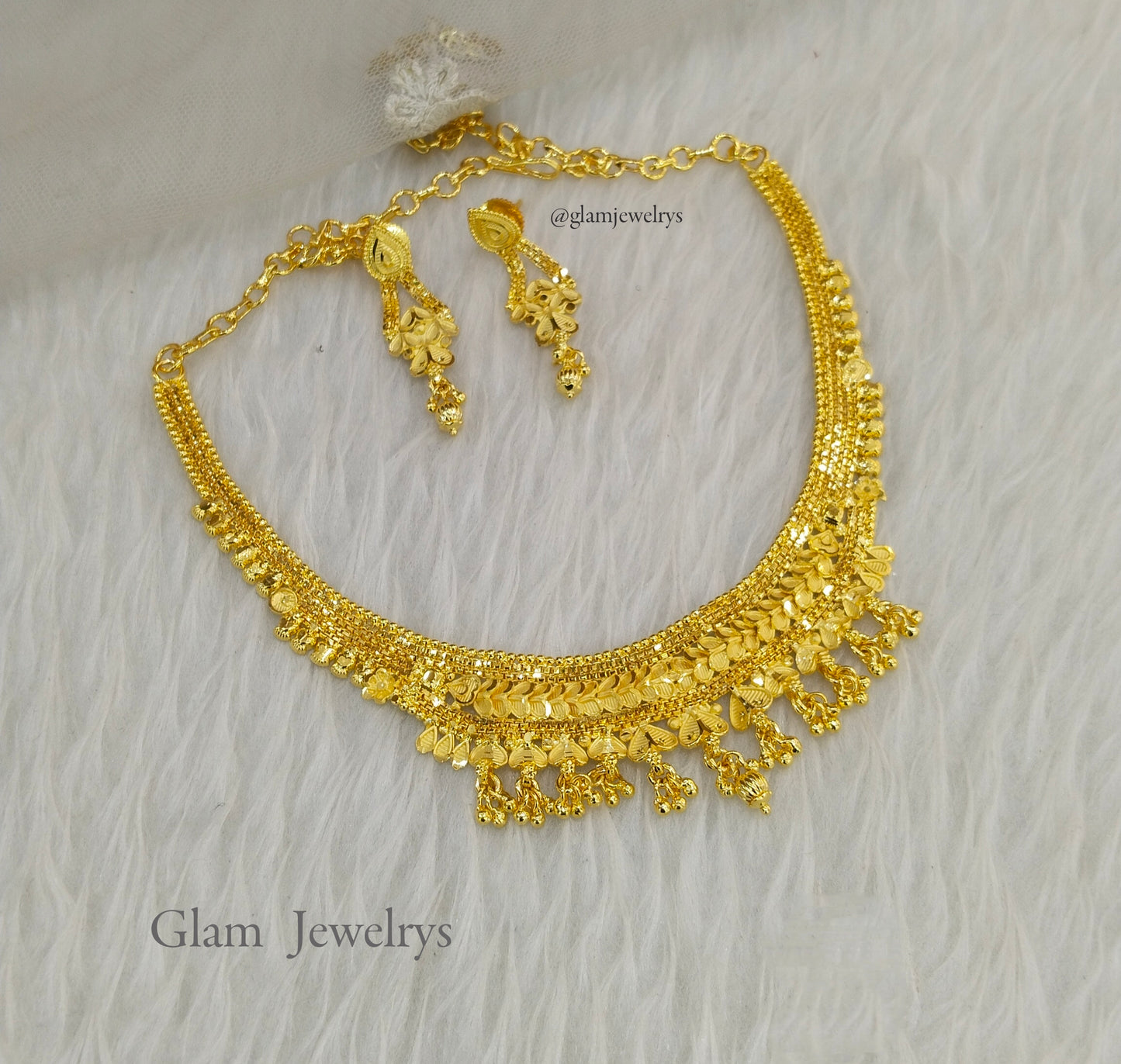 Indian Jewellery Necklace set/Gold finish 1 gram forming gline Jewellery