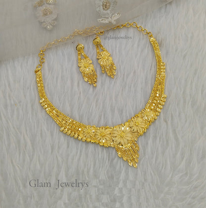 Indian Jewellery Necklace set/Gold finish 1 gram forming gline Jewellery