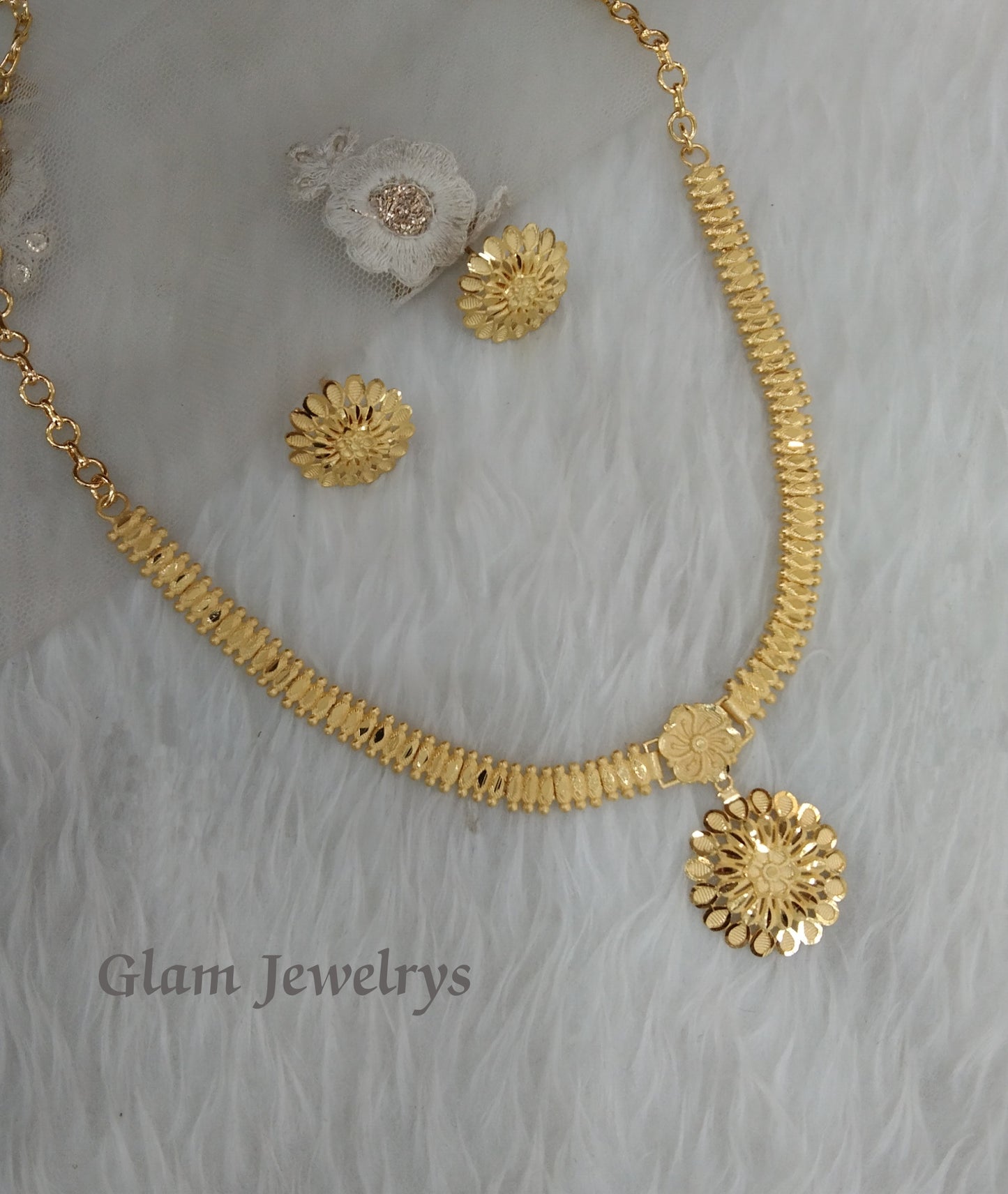 Indian Jewellery Necklace set/Gold finish 1 gram forming gline Jewellery