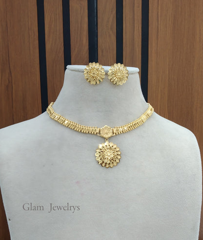 Indian Jewellery Necklace set/Gold finish 1 gram forming gline Jewellery