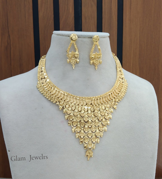 Indian Jewellery Necklace set/Gold finish 1 gram forming gline Jewellery