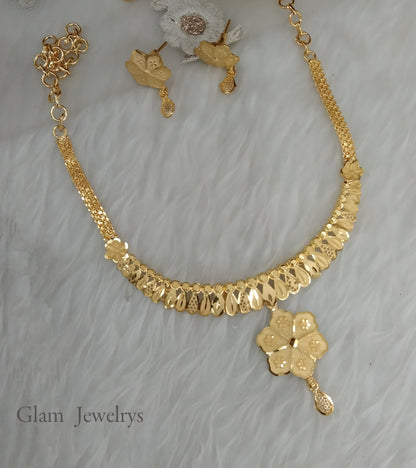 Indian Jewellery Necklace set/Gold finish 1 gram forming gline Jewellery