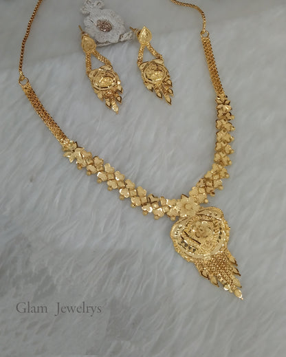 Indian Jewellery Necklace set/Gold finish 1 gram forming gline Jewellery