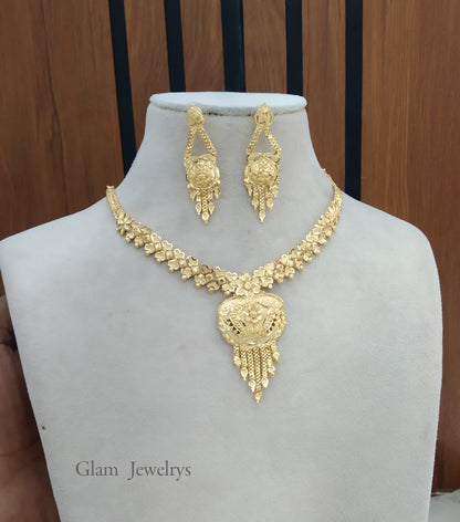 Indian Jewellery Necklace set/Gold finish 1 gram forming gline Jewellery