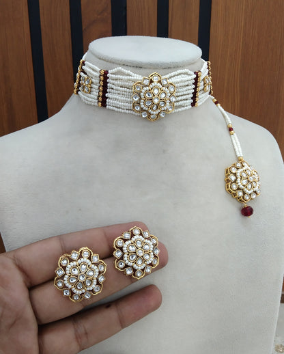 Maroon Indian Jewellery  Kundan choker Switi Set