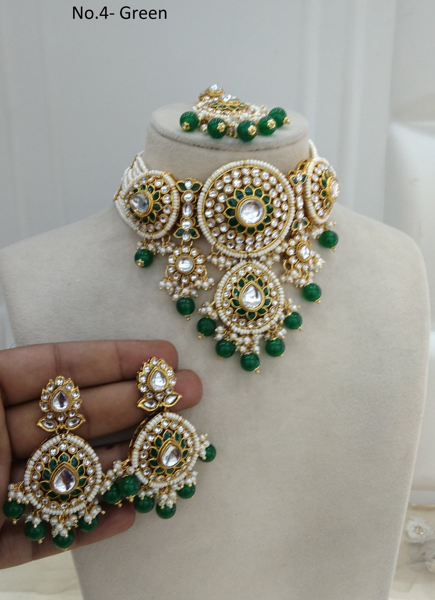 Green Kundan Choker Nili Indian Jewellery Set