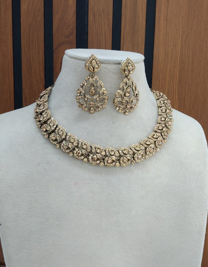 Antique Gold Jewellery Necklace Virat Set