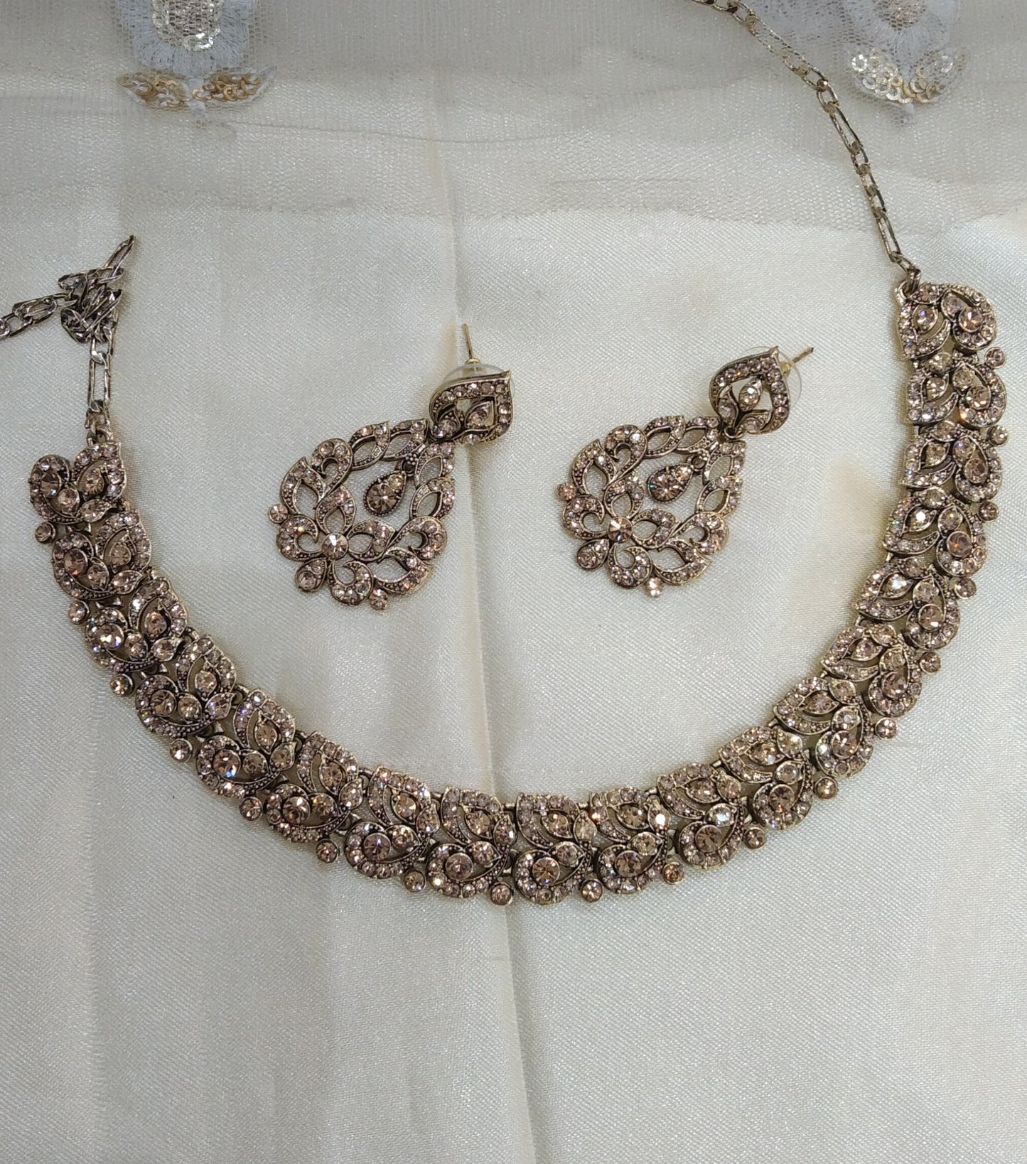 Antique Gold Jewellery Necklace Virat Set