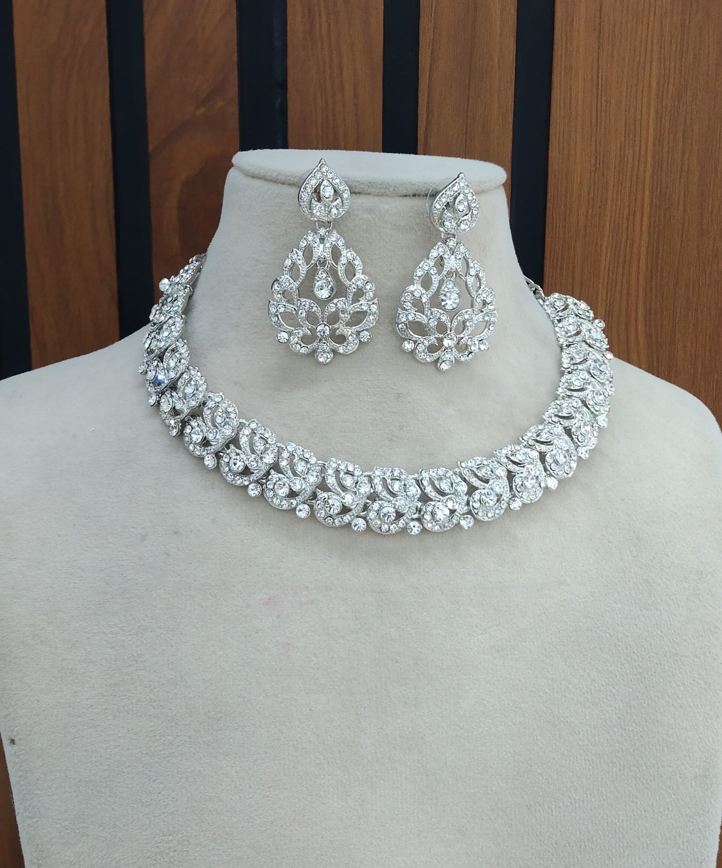 Silver necklace Set/ Silver Bridal necklace set virat Jewellery