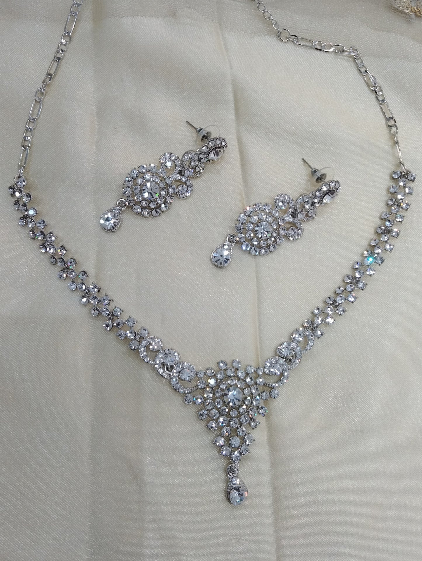 Silver necklace Set/ Silver Bridal necklace set virat Jewellery