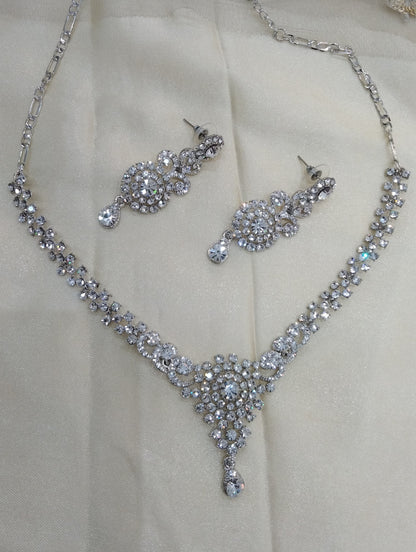 Silver necklace Set/ Silver Bridal necklace set virat Jewellery